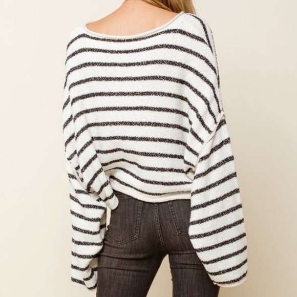 NWT Free People Bardot Striped Sweater - Picture 5 of 8